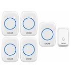 Умный водонепроницаемый беспроводной дверной звонок, светодиодный Домашний Беспроводной звонок, 58 колокольчиков, 1 кнопка, 5 приемников, вилка стандарта США, ЕС, Великобритании