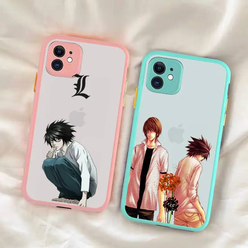 

YNDFCNB DEATH NOTE L Lawliet Phone Case For iphone 12 11 13 Pro Max X XS Max XR 7 8 6 Plus 12mini Translucent Matte Shockproof