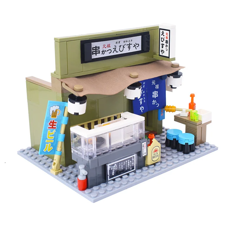 

Sembo Building Blocks Street View City Architecture Food Shop Store Bricks Restaurant House Set Model Toys