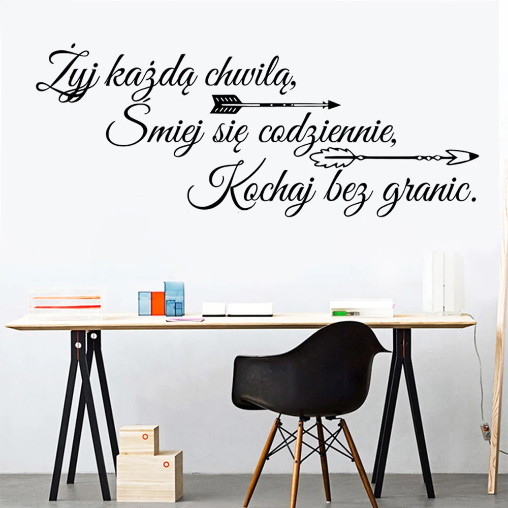 

Zyj Kazda Chwila Poland Quotes Wall Stickers Removable Poster Vinyl Decals Home Bedroom Livingroom Decoration Murals RU2581