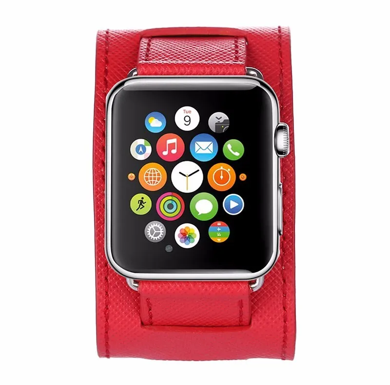 FOHUAS высокое качество крест зерна Подлинная ссылка браслет петля для Apple Watch ремешок кожаный ремешок манжеты 38 мм 42 мм