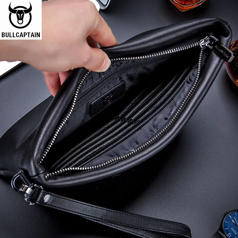 BULLCAPTAIN брендовый мужской кошелек клатч кожаные мужские сумки из натуральной кожи