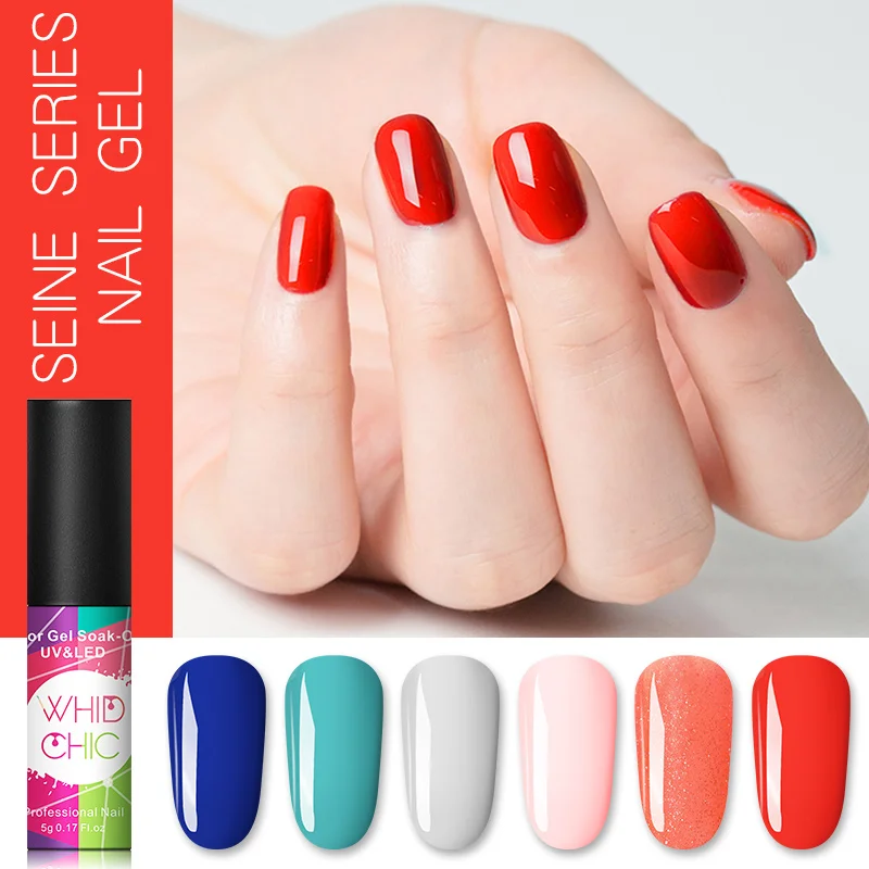 WHID CHICL осенний Цветной Гель лак для ногтей телесный УФ светодиодный фиолетовый