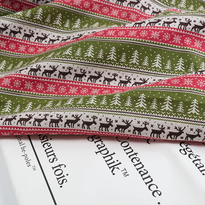 Необработанная ткань из полиэстера и льна для Рождественского украшения или