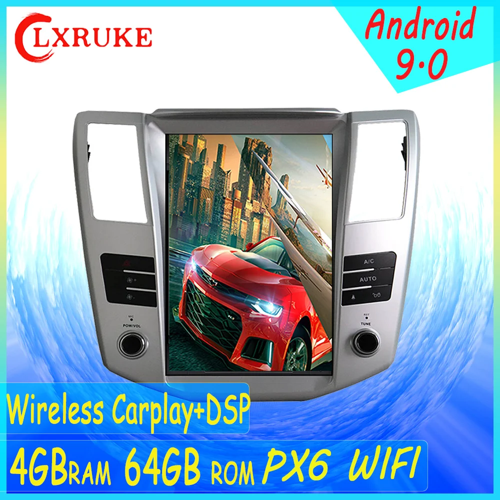 

Для Lexus RX300/RX330 RX350 2004-2007 Android 9,0 Tesla style вертикальный экран PX6 Автомобильный GPS-навигатор воспроизведение стерео Мультимедиа