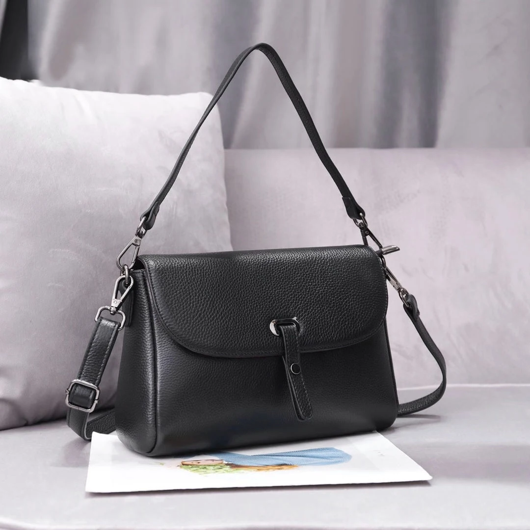 

Genuine Leather Fashion Shoulder Bags Women Simple Messenger Bag Leather Crossbody Bag Designer Handbag Flap High-quality Purse