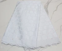 new arrival cotton african embroidery pure color lace fabric 5yards lace fabric for party wemen mesh flower lace fabric