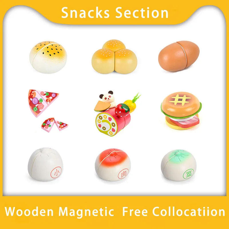 Деревянная игрушка Woo кухонная еда хлеб гамбургеры Детские ролевые игры