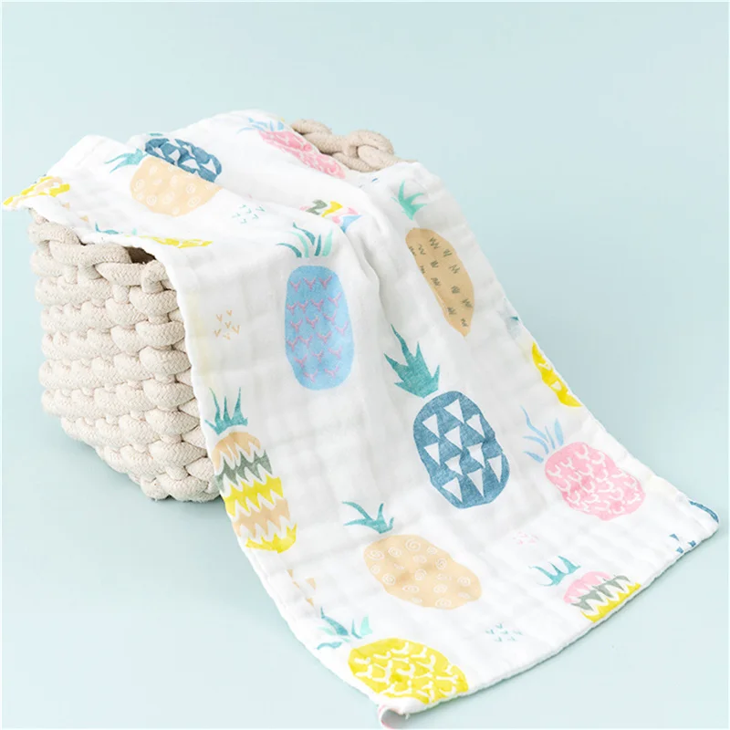 

Cute Print Baby Towels Six Layers Of Gauze Cartoon Handkerchief Child Saliva Towel Toddler Bibs Feeding Bibs