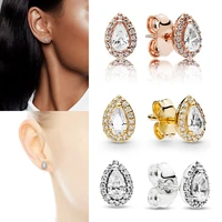 hot 925 sterling silver earrings shiny tears retro original womens pan earrings for womens wedding gifts fashion jewelry