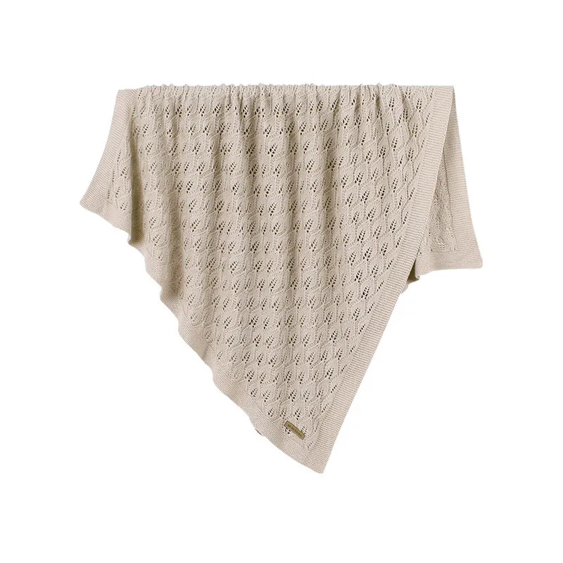 Вязаное детское одеяло из дышащего хлопка для новорожденных ветрозащитная