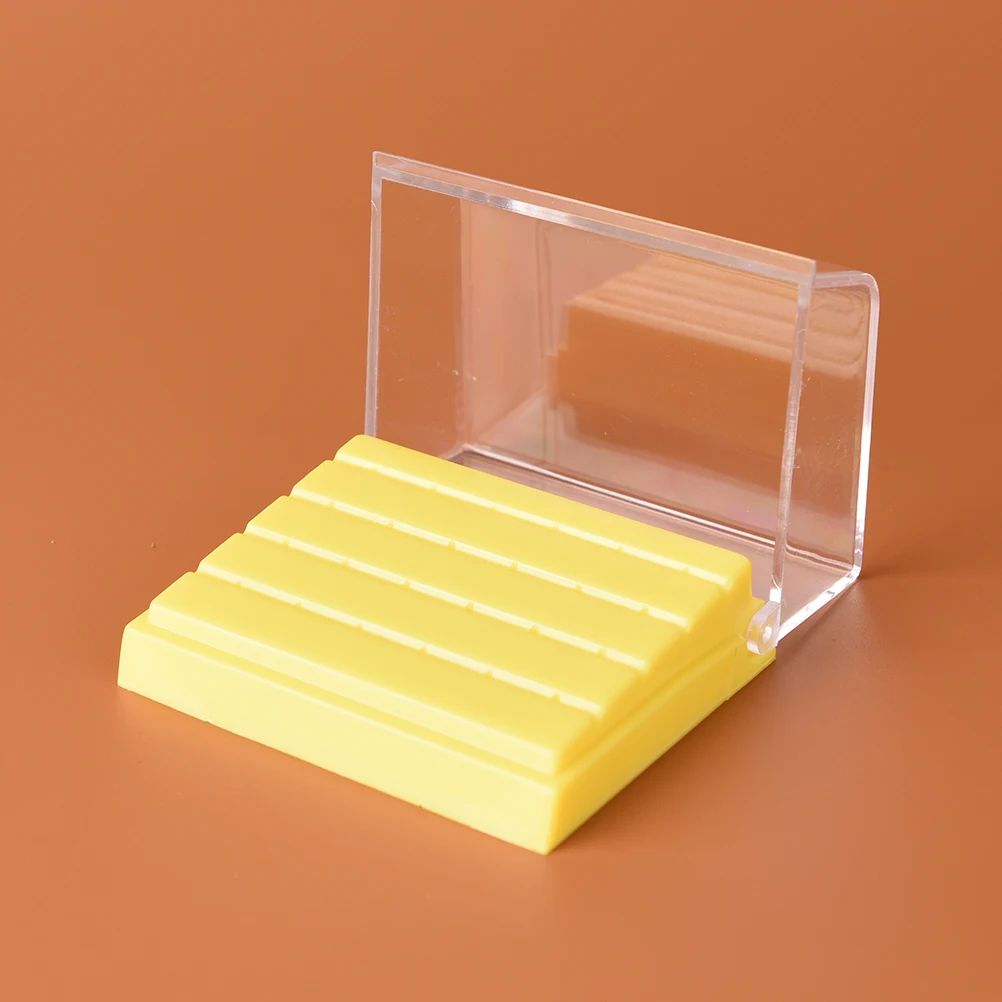 

1PCS Yellow White 24 Holes Plastic Dental Bur Holder Disinfection Carbide Burs Block Drills Case Box