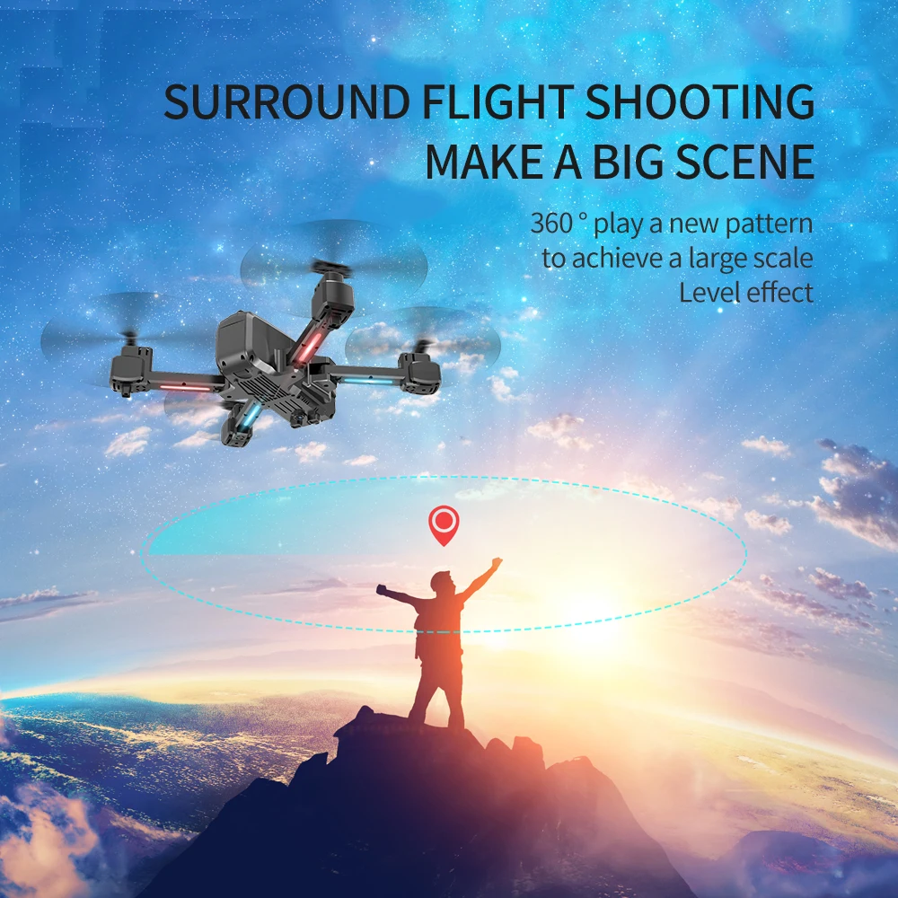 

Professional Camera Drone 4K Double GPS Quadcopter FPV RC Drone With Live Video And Return Home Foldable RC Quadrocopter