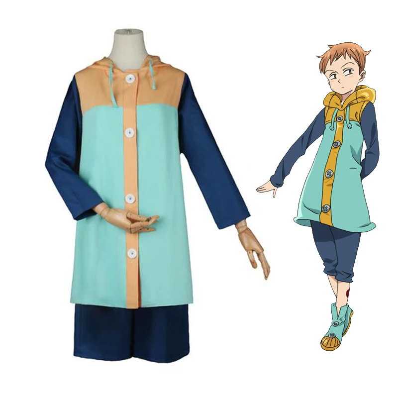 

The Seven Deadly Sins King Cosplay Costumes Harlequin Coat and Shorts Unisex Clothing Grizzly's Sin of Sloth Full Outfit