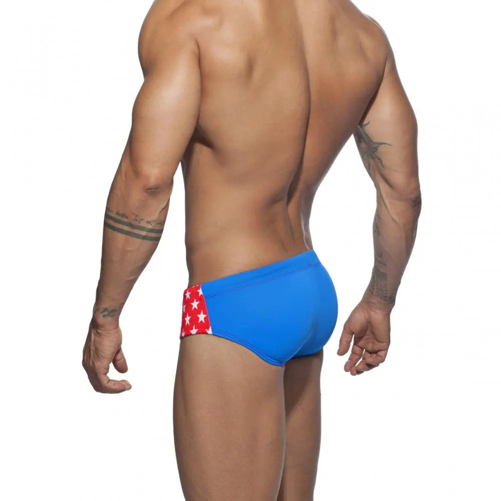 Одежда для плавания мужские трусы пляжные шорты принт со звездой пуш ап низкая