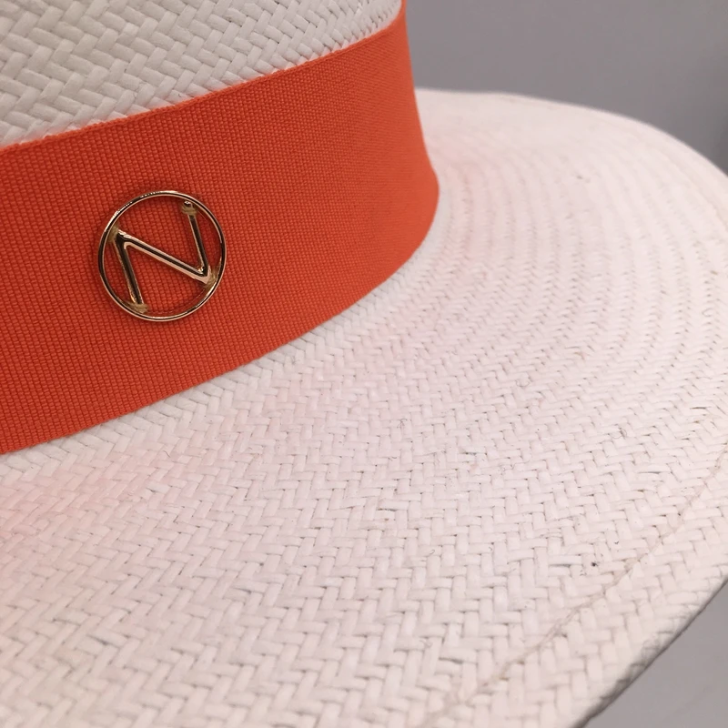

Seaside vacation flat-top wide-brimmed straw female Sanya beach shade sun-proof three-point grass white spring Sun Hats