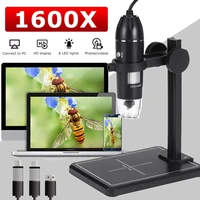 1600x 3in1 handheld 8 led digital microscope magnifier 1920 x 1080p camera for phone pc recording electronic microscopes