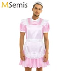 3 шт., мужское взрослых Горничная Сисси Косплэй костюм с буфами на рукавах спереди на пуговицах платье с фартуком и повязка на голову с цветком, для ролевых игр на Хэллоуин