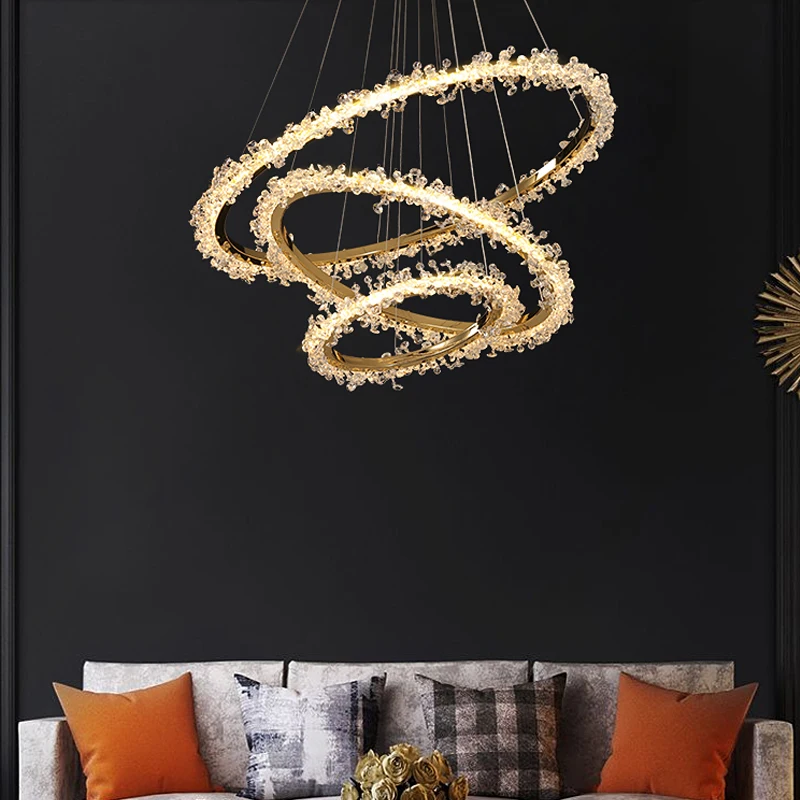 

Tassel chandelier post-modern split-level loft villa staircase dining room living room creative personality Italian light luxury