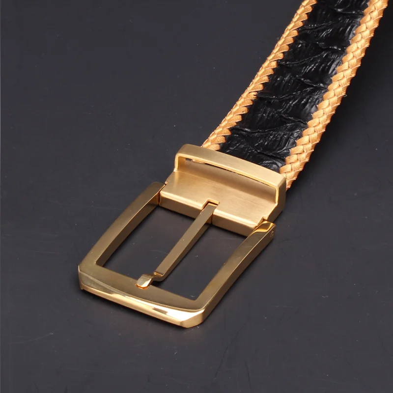 McParko Luxury PYTHON Belt Genuine Leather Men Fashion Weaving Braide Design Snakeskin Jean's Waist Belts Strap Male Gift | Аксессуары