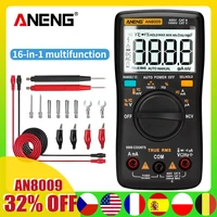 aneng an8009 auto range digital multimeter 9999 counts with backlight acdc ammeter voltmeter ohm transistor tester multi meter