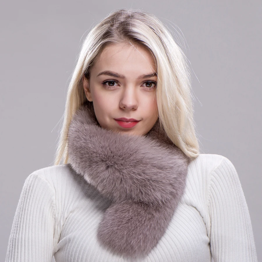 2020 FXFURS Новый натуральным лисьим мехом меховой воротник шарф женский платок