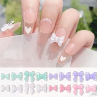 bow nail rhinestone 12pcsset diy crystal 3d nail art decoration cute summer style manicure nails accessories