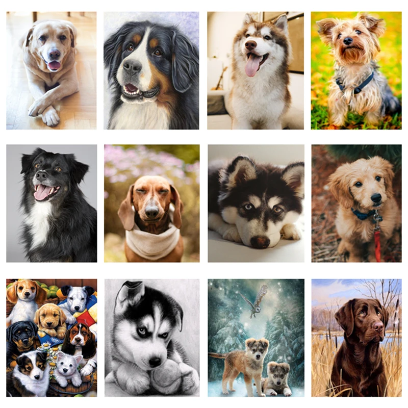 RAILONCH Новое Поступление Круглая дрель Diy Алмазная картина крест Ctitch наборы собака