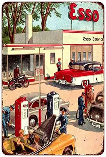 

Esso Gasoline Service Vintage Look Metal Tin Sign 8x12 Inch Decor