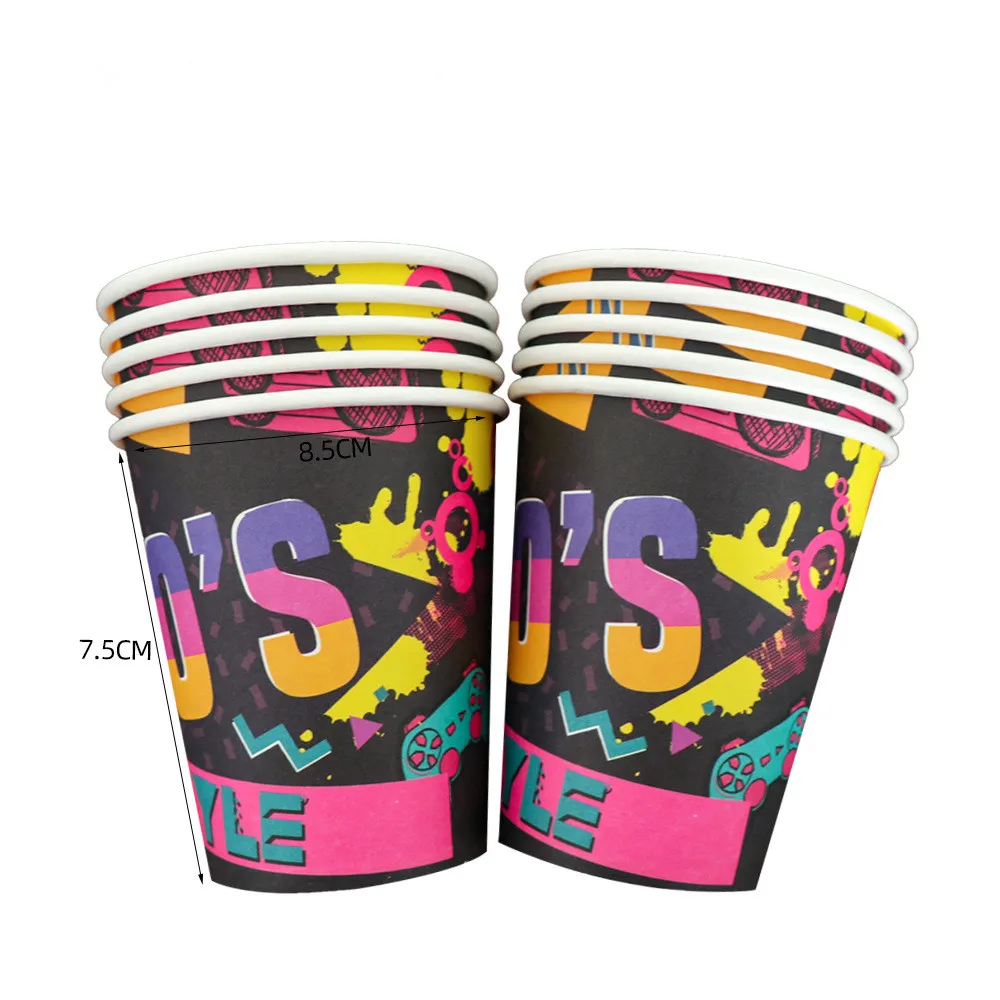 Набор одноразовых тарелок в стиле хип-хоп 90вечерние | Дом и сад