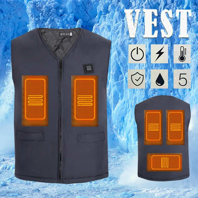 Жилет с подогревом аккумулятора унисекс теплый повседневный жилет зарядкой от USB