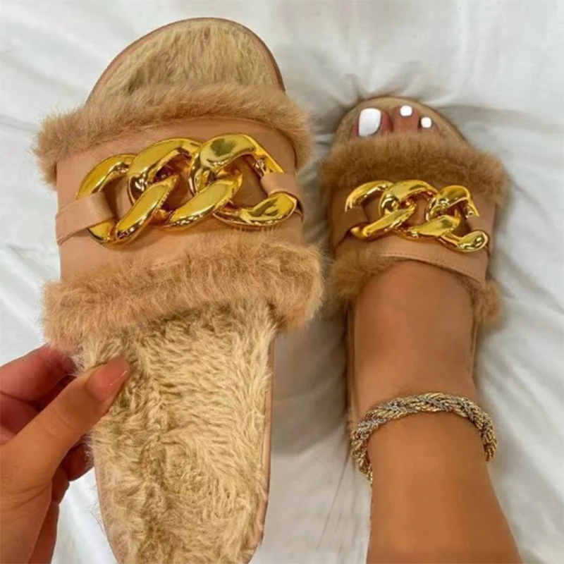 Благородные летние плюшевые шлепанцы модные однотонные женские сандалии с