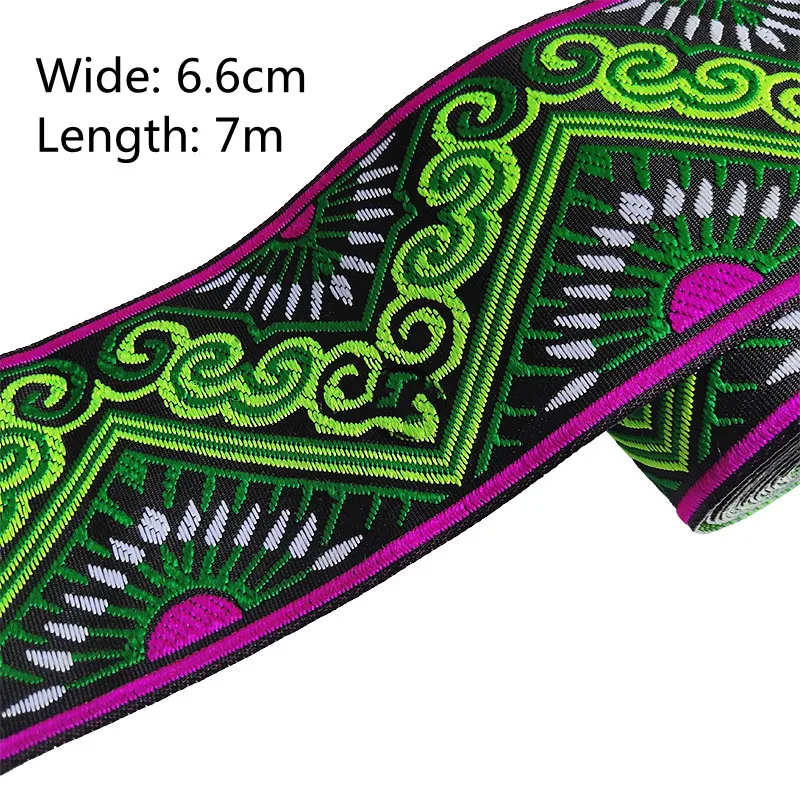 7m/roll Ethnic Jacquard Webbing Bag  Ribbon for DIY Home Textile Clothing Belt Decor Sewing Accessories images - 6