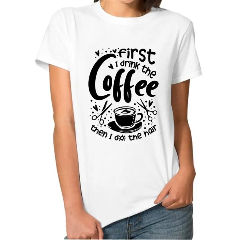 

Drink The Coffee Letters Print Short Sleeve T-Shirt For Women Harajuku Women Fashion T-shirt Summer Loose Tops Casual T-Shirt