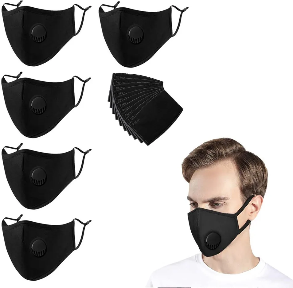 

Mouth Mask With filter Gasket Anti Pollution PM2.5 Dust Respirator Washable Reusable Masks Cotton Unisex Mouth protective mask