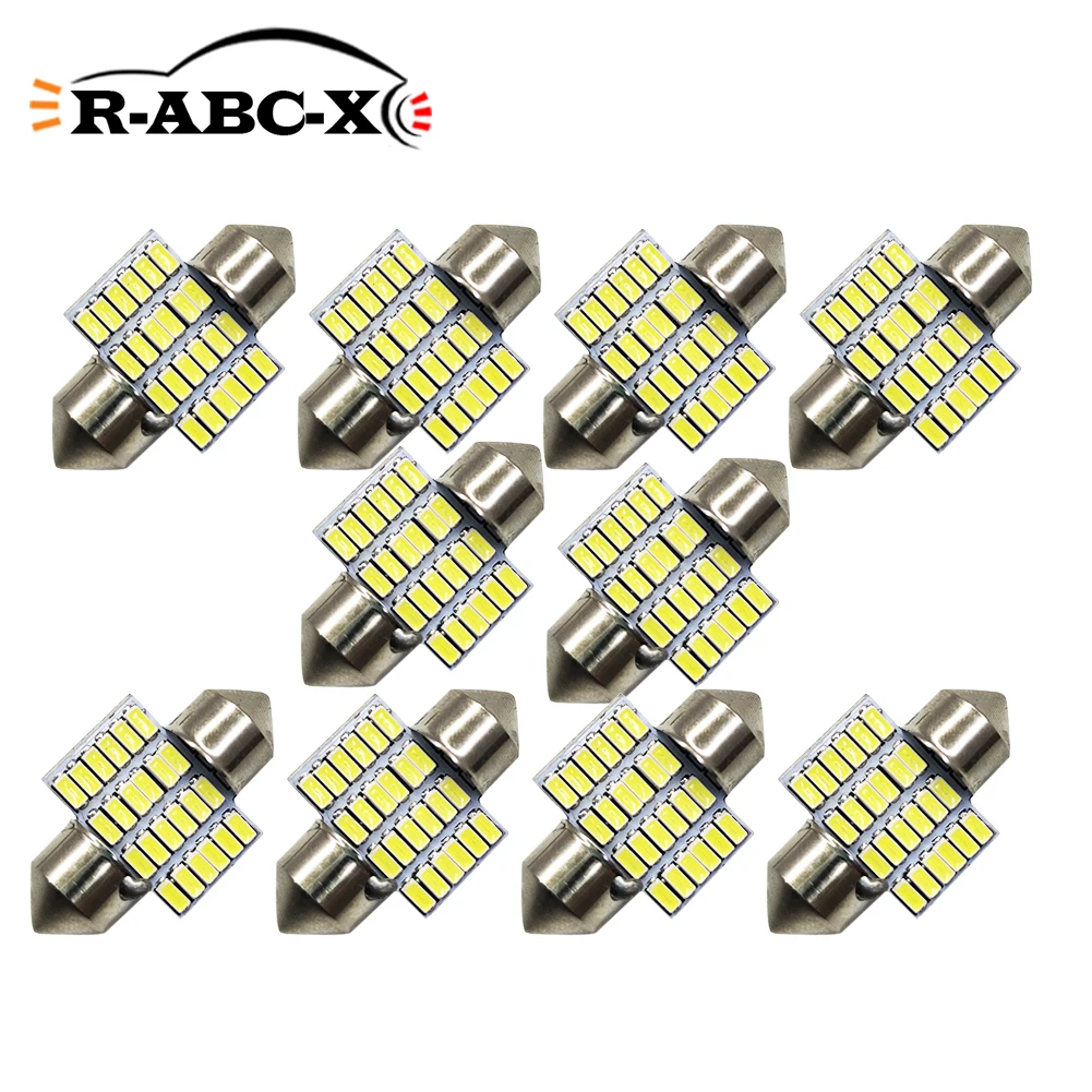 

Чипсет 24-SMD 3014, 28/31/36 мм, DE3175, фестон, Ксеноновые белые светодиодный ные лампы, Сменные лампы для освещения номерного знака карты