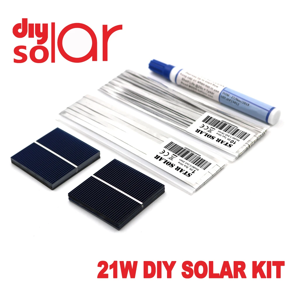 Комплект для сборки солнечной панели поликристаллическая солнечная батарея 21 Вт