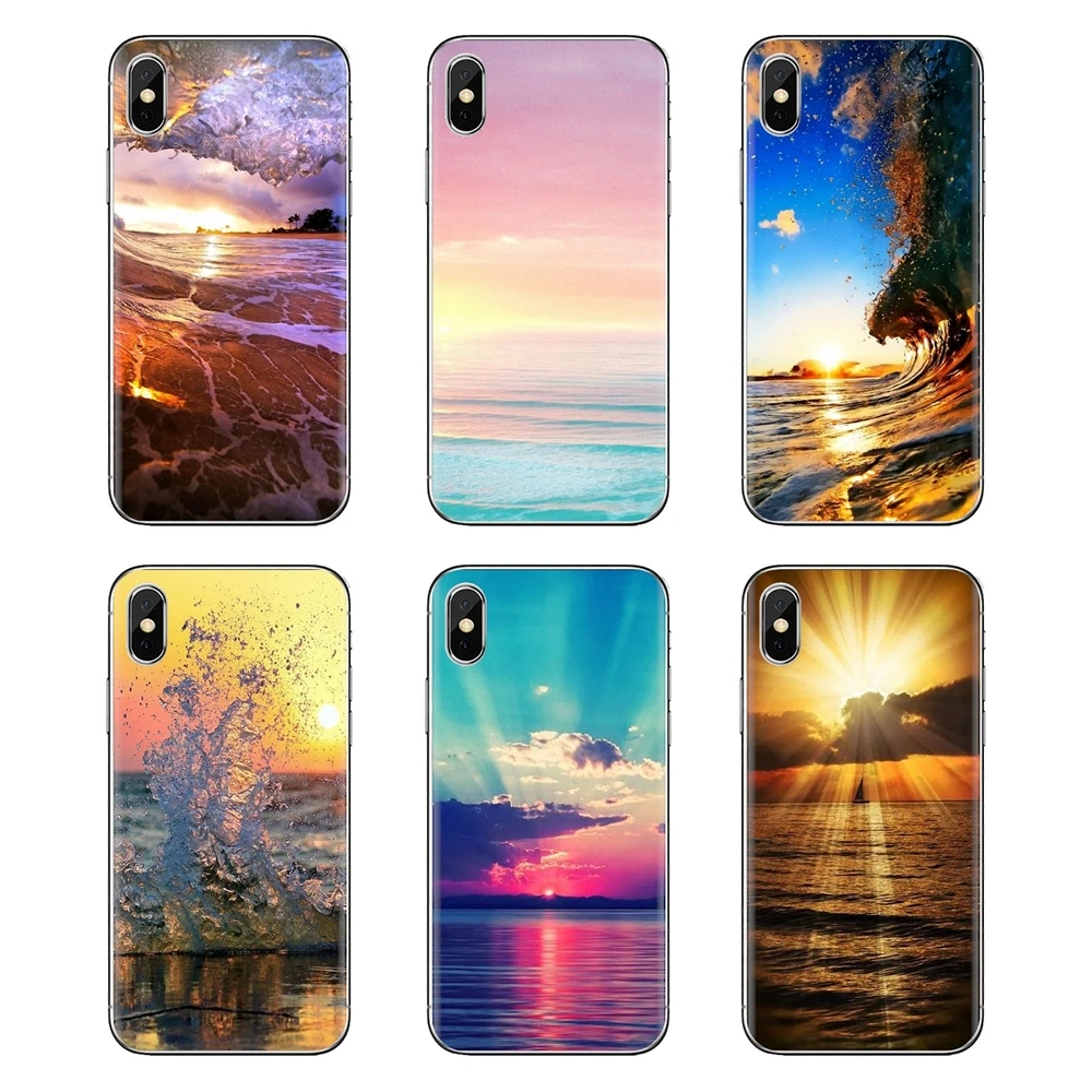 Чехол с изображением океана лучей Золотой закат любовь для Samsung Galaxy S2 S3 S4 S5 MINI S6 S7