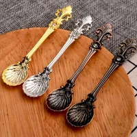 vintage alloy coffee spoon crown palace carved dining bar tableware small tea ice cream sugar cake dessert spoons scoop sn1996