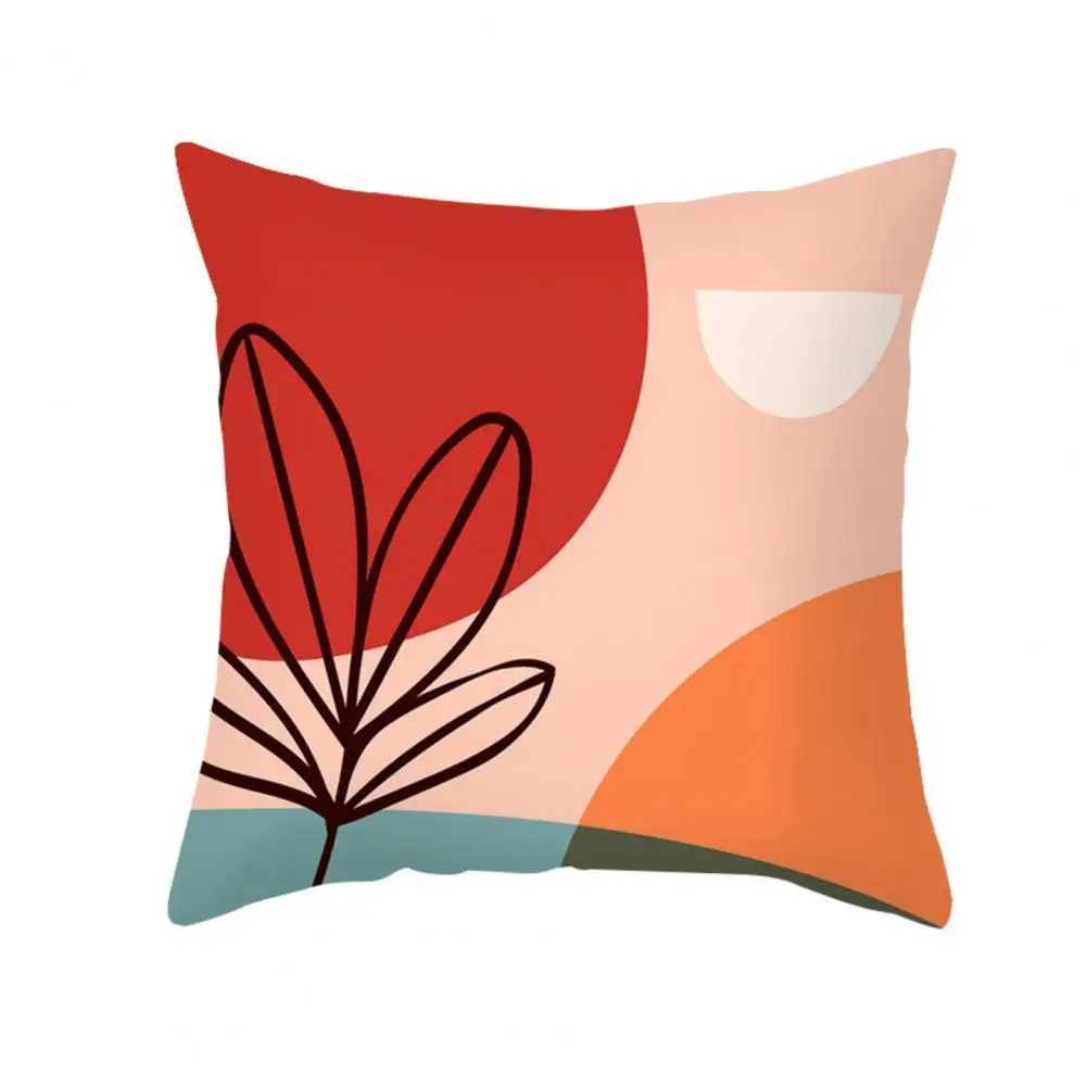 

Beautiful Throw Pillow Cover Anti-wrinkle Lightweight Cushion Cover Colorful Geometric Square Cushion Sofa Pillowcase