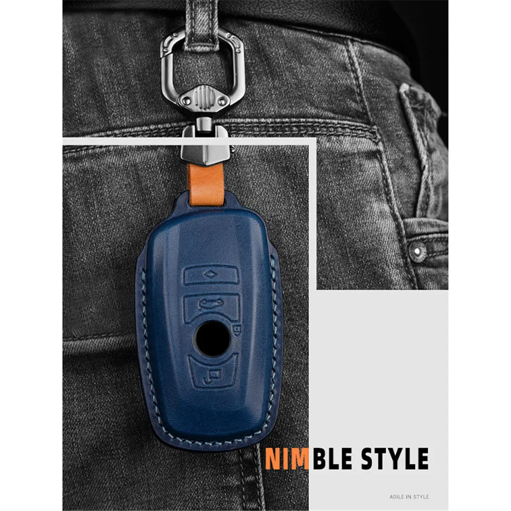 

Genuine Leather Car Key Cover Case For BMW 1 3 5 7 Series M1 M2 F05 F10 F20 F25 F30 X1 F48 X3 X4 E30 E34 E36 E39 E46 Car Styling