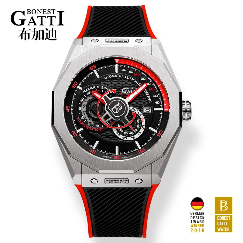 GATTI Топ Бренд роскошные механические часы мужские водонепроницаемые