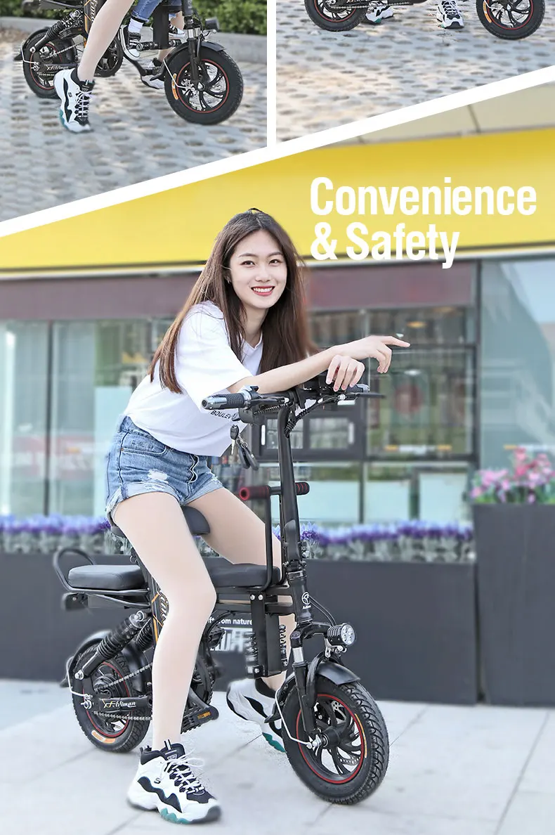 12 дюймовый электрический велосипед алюминиевый складной 350 Вт мощный Mottor 48 в 25 А