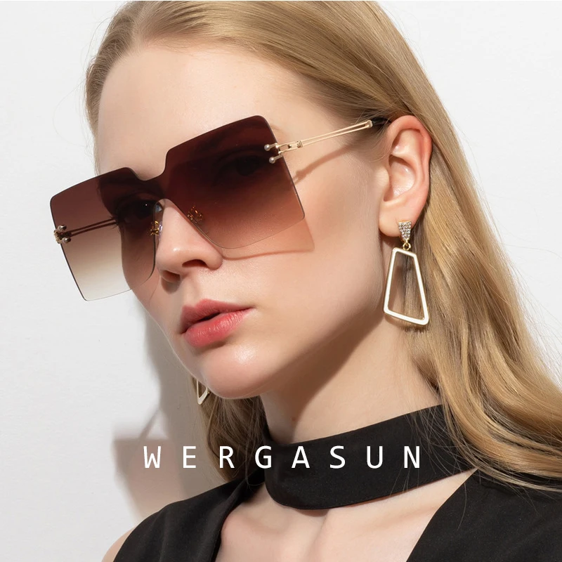 Винтажные большие квадратные солнцезащитные очки WERGASUN 2020 женские модные
