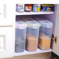 1pc 4l plastic food cereal containers transparent dispenser dry food storage box kitchen spaghetti noodles sealed containers