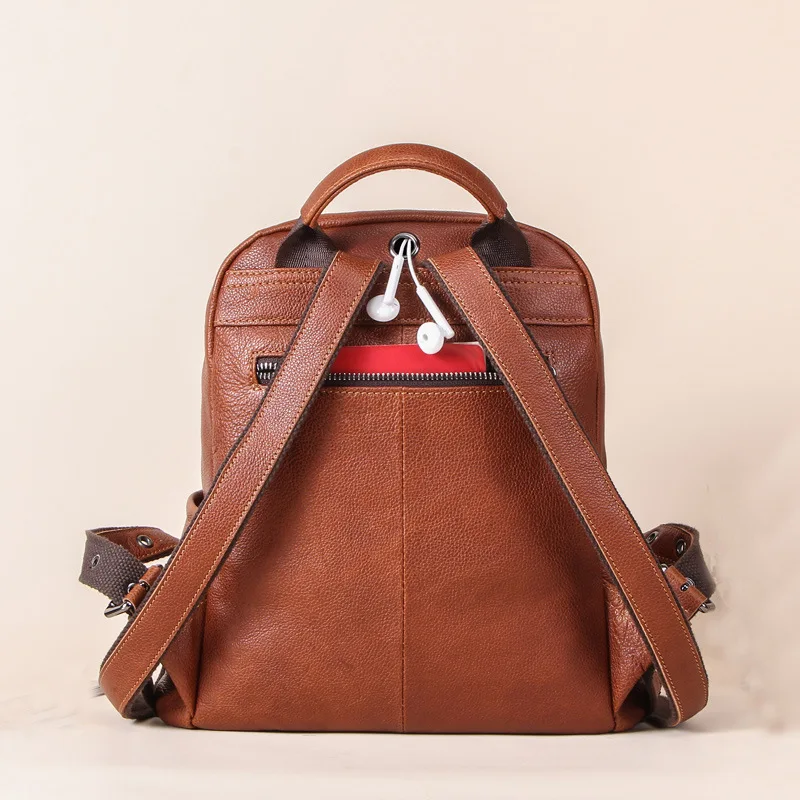 Fashion Trend Women's Backpack IPAD Female Small Genuine Leather Backpacks Can Hold 7.9 Inch Cow Solid Bag Dig a | Багаж и сумки