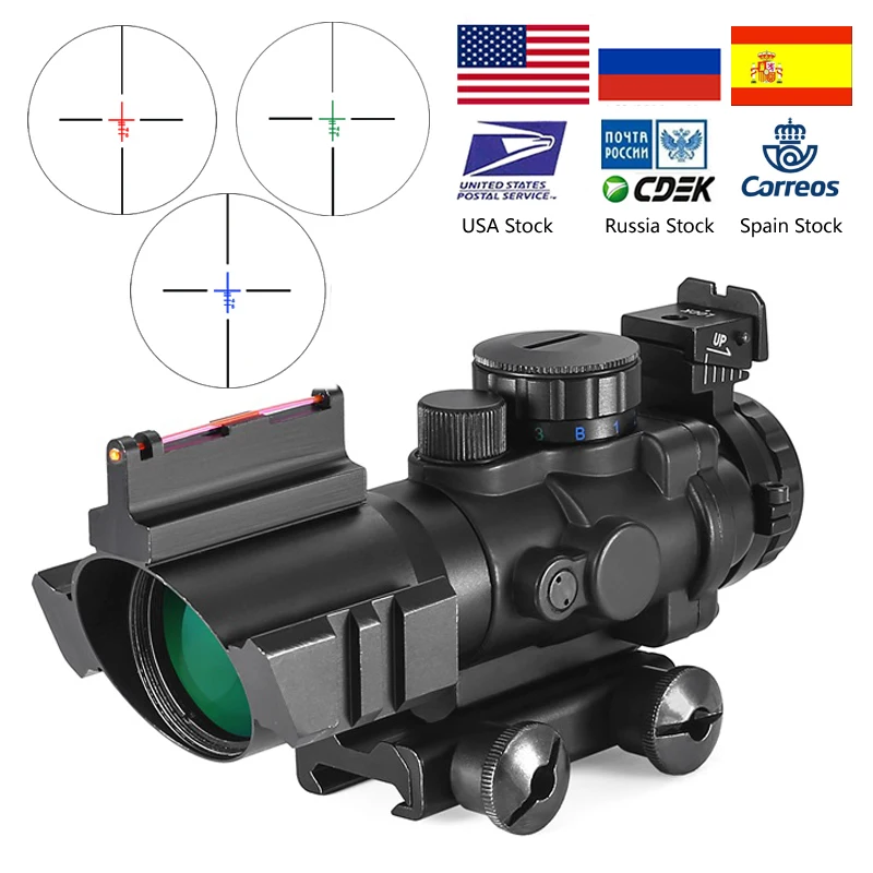 4x32 Acog прицел 20 мм ласточкин хвост рефлекторная Оптика прицел тактический прицел для охотничьего ружья винтовка страйкбол снайперская Лупа