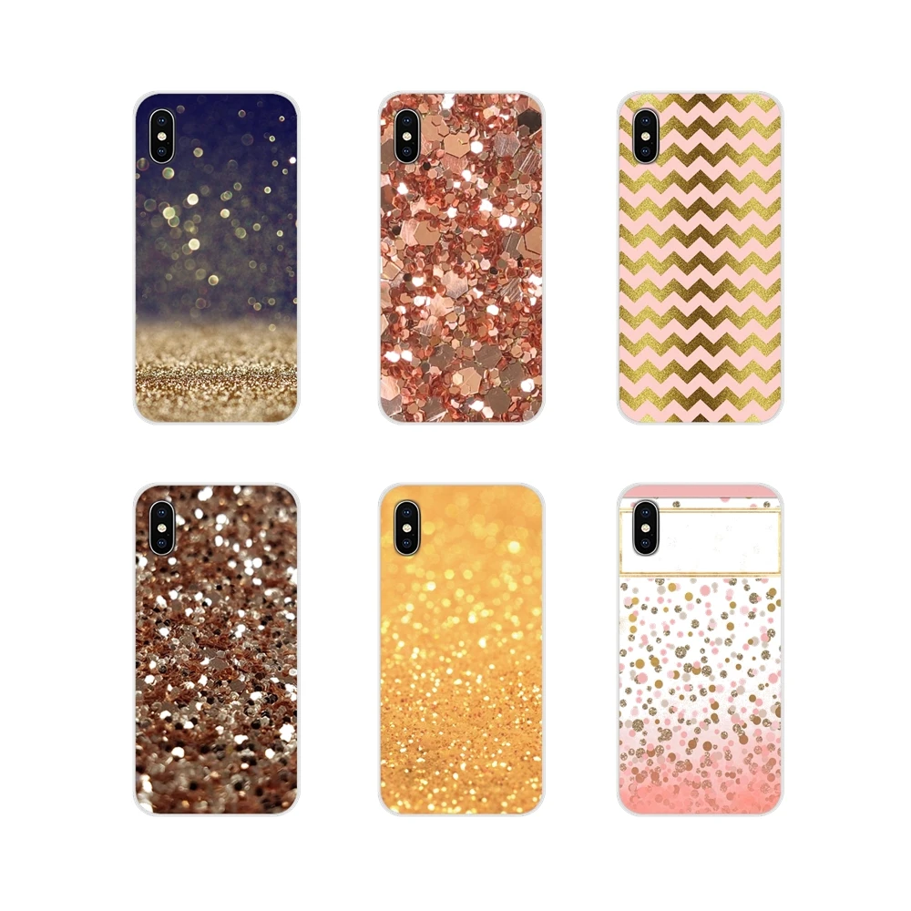 Блестящий пастельный чехол цвета розового золота с блестками для Samsung Galaxy A3 A5 A7 A9