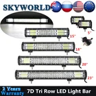 Светодиодная балка для автомобиля, внедорожник 7D Tri Row 5, 15, 18, 20, 23 дюйма, 12 В, 24 В, фара для вождения 4x4, Niva Uaz, SUV, ATV, грузовика, лодки