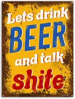 bar bistro wall retro decorative metal tin sign lets drink beer and taik shite home decoration metal plate 8x12 or 12x16 inches